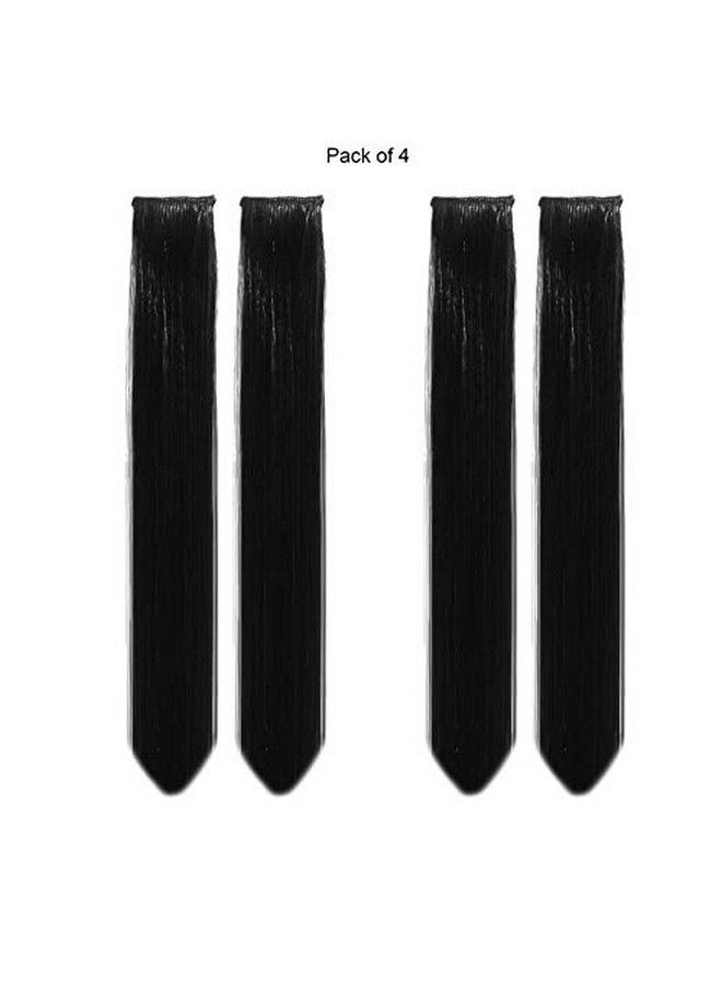 Paradise Hair Streak Colored Extension Highlighter For Women And Girls (Set Of 4 Pc) (Black)  - Image 5