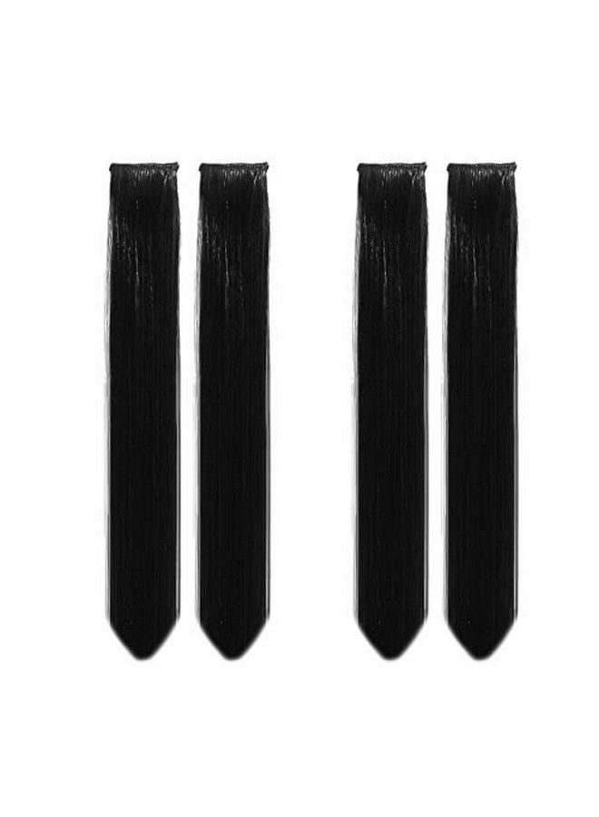 Paradise Hair Streak Colored Extension Highlighter For Women And Girls (Set Of 4 Pc) (Black)  - Image 1