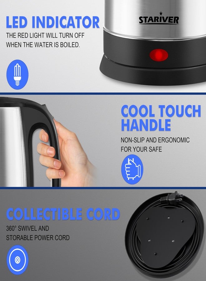Stariver 2.5L Large Electric Kettle, BPA Free Stainless Steel Water Heater, Fast Boil Electric Tea Kettle, Water Boiler with Auto Shut-Off & Boil-Dry Protection for Family (10-12 Cups) - Image 5