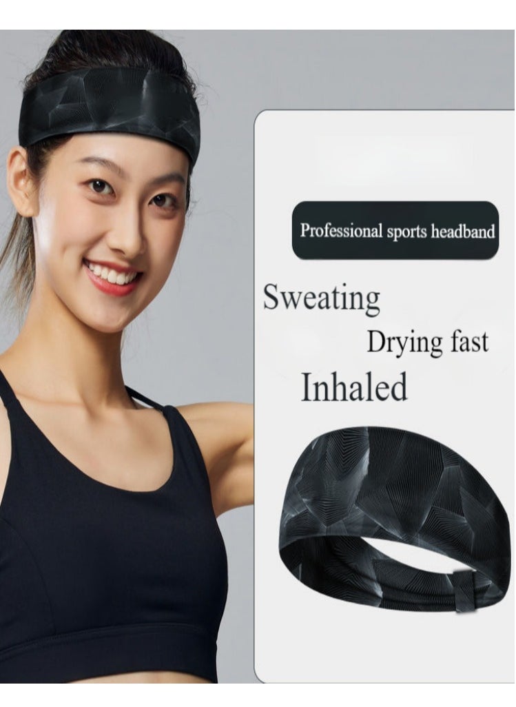 Healife Sweat-absorbent sports headband, elastic non-slip headband suitable for sports, running, fitness, basketball, tennis and yoga  - Image 1