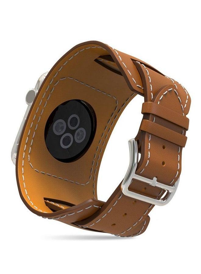 Replacement Strap With Screen Protector For Apple Watch Series 3/2/1 Brown - Image 2