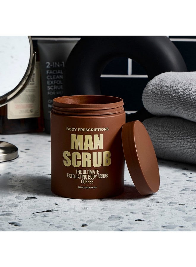 بودي بريسكريبشنز مقشر الجسم للرجال من بودي بريسكشنز - غسول تنظيف البشرة المثالي في مرطبان بغطاء دوار، مناسب لجميع أنواع البشرة، 21 أونصة (عبوة من قطعتين)، بنكهة القهوة - Image 2