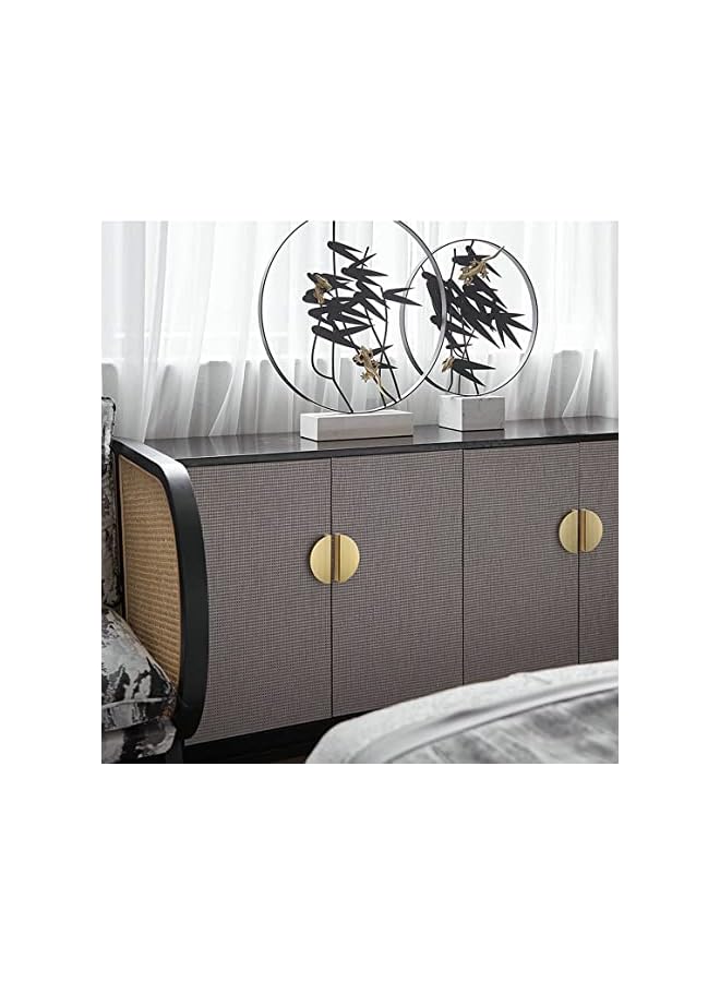 PROMASS 6 Pack Brushed Gold Semicircle Cabinet knobs Kitchen Cabinet Pulls with Vintage Cupboard Drawers Hardware Dresser Drawer Handles Kitchen Cabinet Handles (S, 6 Pack, Brushed Gold), ABT-303-S - Image 3