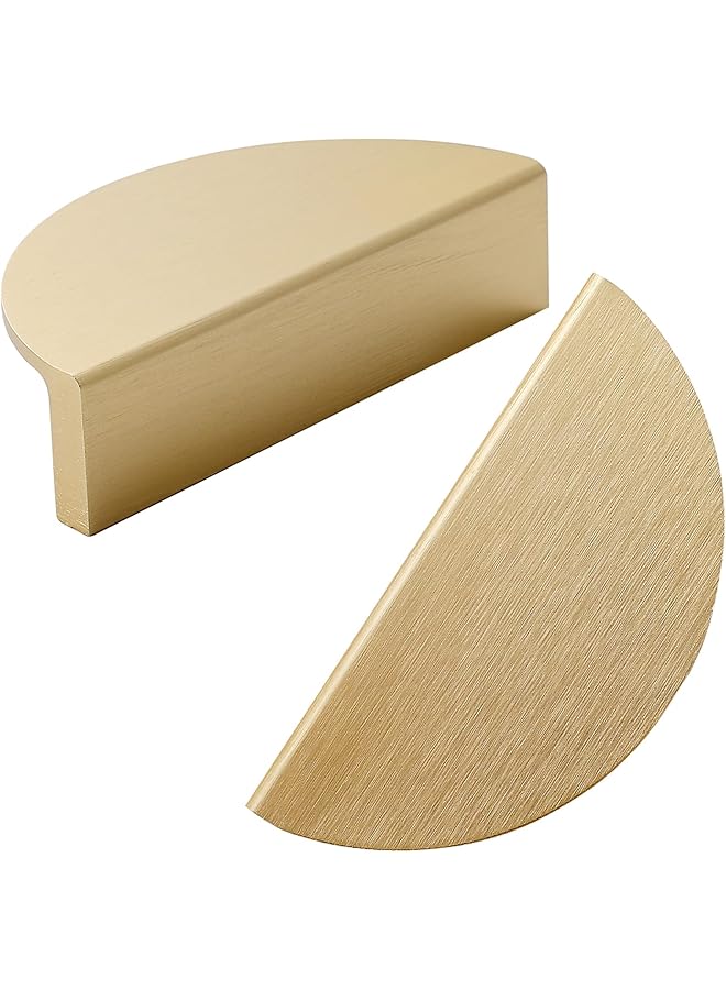 PROMASS 6 Pack Brushed Gold Semicircle Cabinet knobs Kitchen Cabinet Pulls with Vintage Cupboard Drawers Hardware Dresser Drawer Handles Kitchen Cabinet Handles (S, 6 Pack, Brushed Gold), ABT-303-S - Image 1