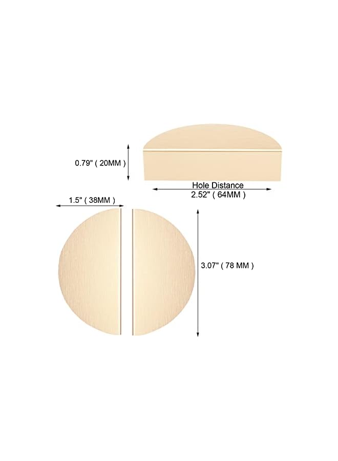 PROMASS 6 Pack Brushed Gold Semicircle Cabinet knobs Kitchen Cabinet Pulls with Vintage Cupboard Drawers Hardware Dresser Drawer Handles Kitchen Cabinet Handles (S, 6 Pack, Brushed Gold), ABT-303-S - Image 2