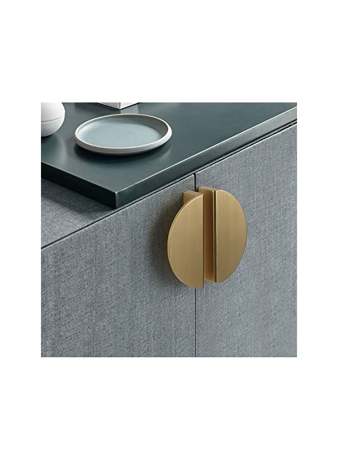 PROMASS 6 Pack Brushed Gold Semicircle Cabinet knobs Kitchen Cabinet Pulls with Vintage Cupboard Drawers Hardware Dresser Drawer Handles Kitchen Cabinet Handles (S, 6 Pack, Brushed Gold), ABT-303-S - Image 4