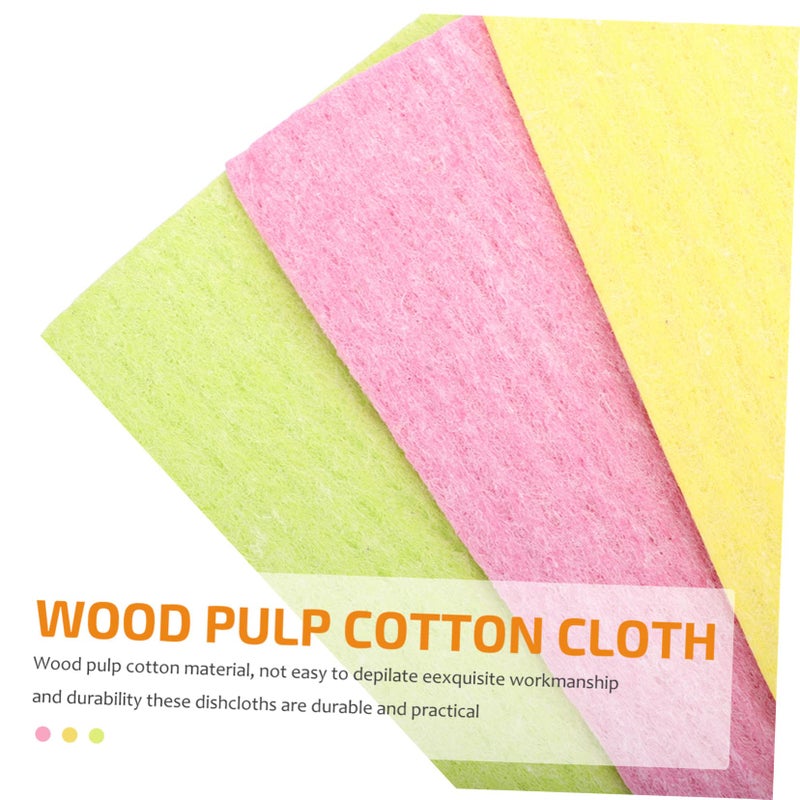 3Pcs Absorbent Kitchen Dish Towels Pulp Dishcloths For Household Cleaning - Image 4