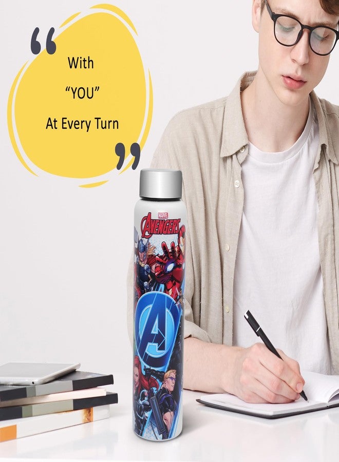 Jaypee Plus Galaxy prime ISI Certified Stainless Steel Water Bottle 950 ml |Marvel Avengers Kids water bottle|Leak Proof School Bottles for Girls & Boys |Ideal for Picnic,Travel,Fridge - Image 2