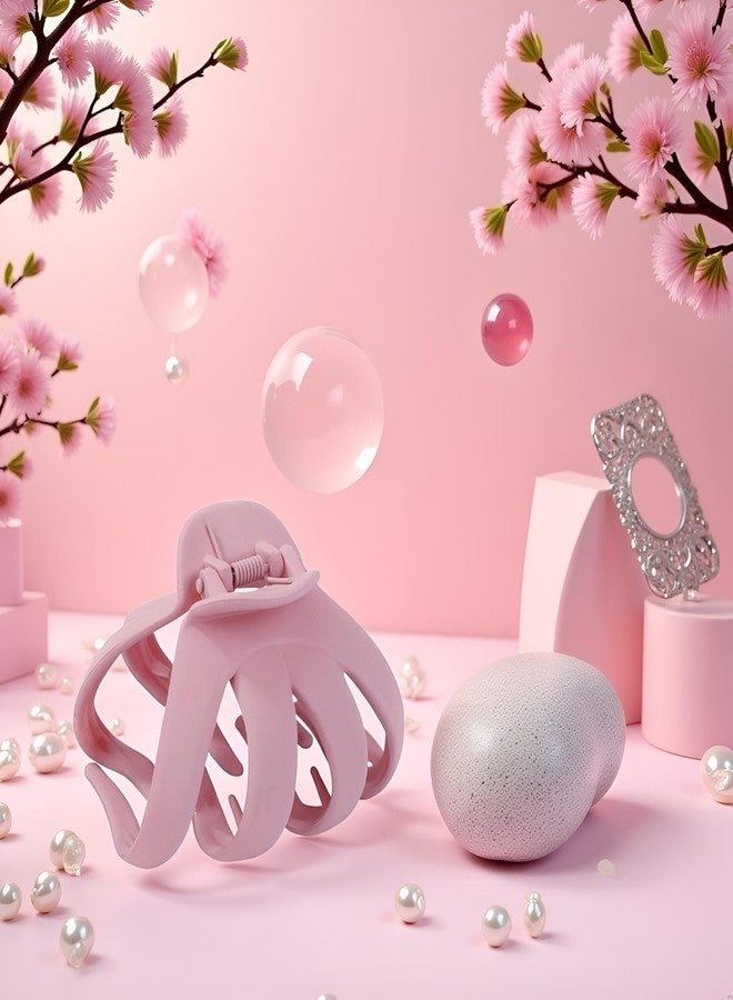 BWESOO Pink Cute Degtnb Ultra-Light Anti-Slip Octopus Clip - Strong Flexibility - Large Size - Women Octopus Hair Clips - Beauty Hair Accessories Hair Clips - Image 2