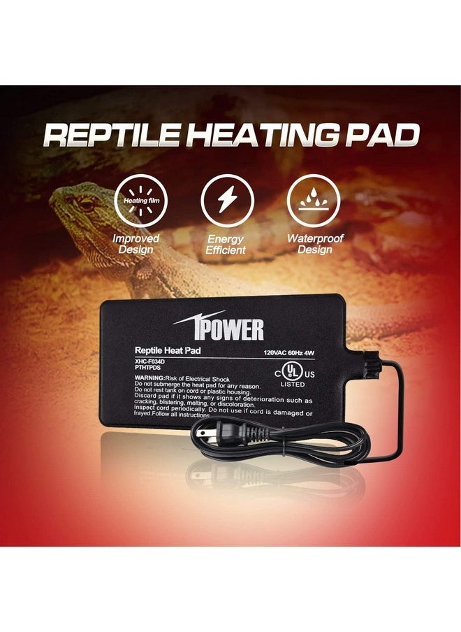 آي باور iPower 4"x7" Reptile Heat Mat Warmer Under Tank Terrarium Pad Heating، ميزان حرارة رقمي ومقياس رطوبة مع مسبار درجة الحرارة والرطوبة للحيوانات الأليفة البرمائية والحيوانات الصغيرة  - Image 2