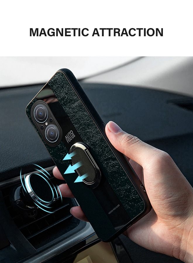 GROIC Huawei Nova9 SE Case 6.78 Inch with Built in Metal Plate on Back Stand Ring[Support Magnetic Car Mount][Kickstand Feature] Magnet Leather Shockproof Phone Case Black  - Image 5