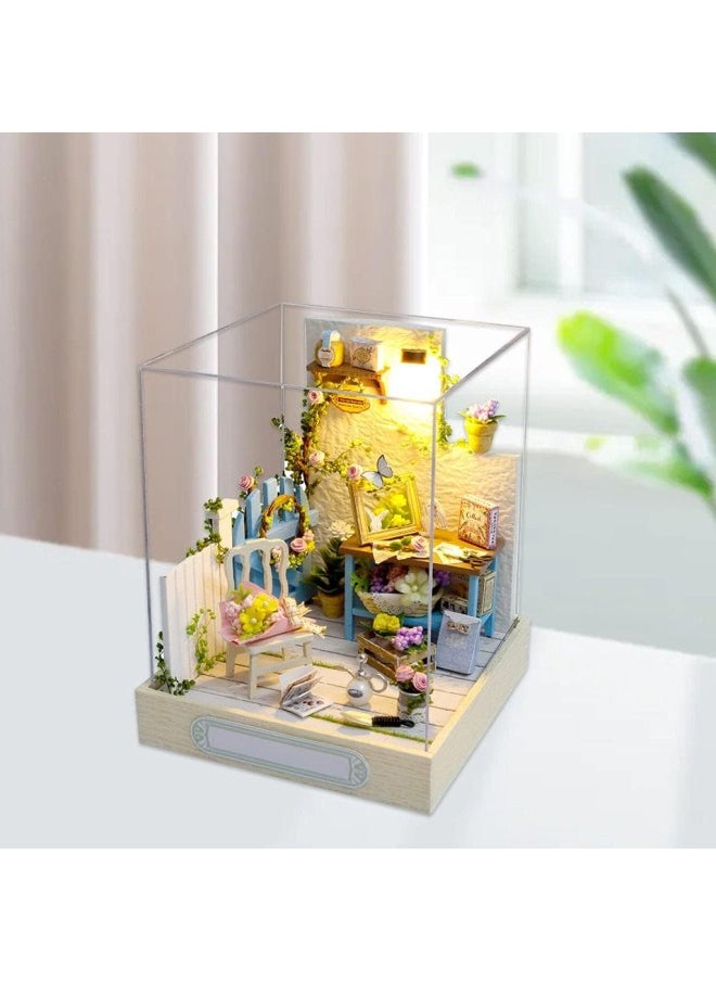 silvercnc Miniature Wooden Doll House with Furniture Kits Cottage Dream House DIY 3D Puzzles Building Kit Home Decor Birthday Toy - C 