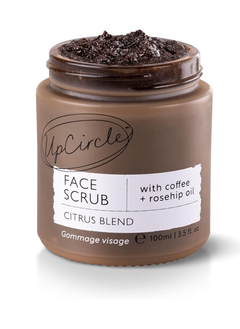UpCircle - Coffee Face Scrub Citrus Blend For Normal Dry Skin 100ml Sha Butter Coconut Rosehip Oil Natural Vegan Face Exfoliator For Soft Smooth Skin - Image 1