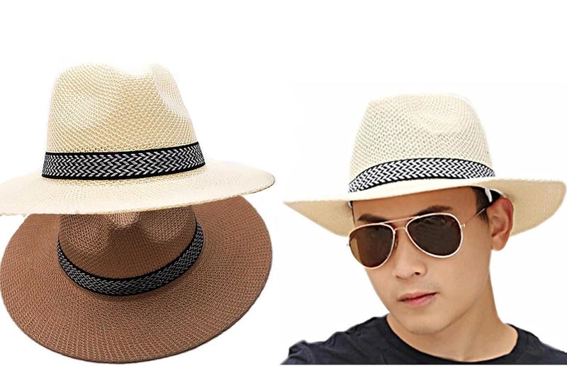 CLOTHERA Summer Paper Panama Jazz Beach Hats for Men & Women - Image 1