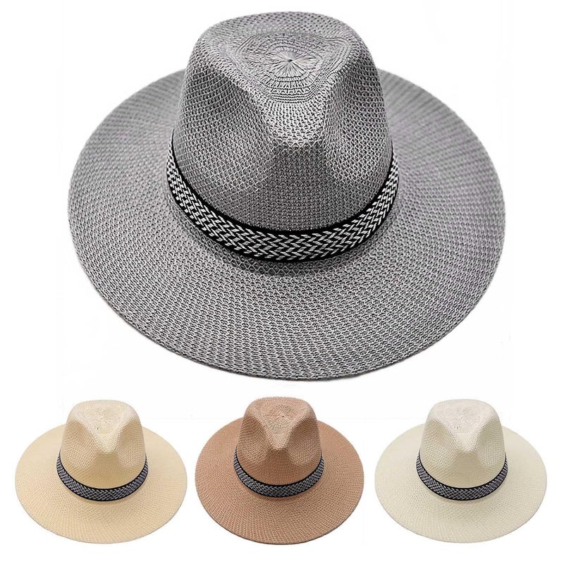 CLOTHERA Summer Paper Panama Jazz Beach Hats for Men & Women - Image 3