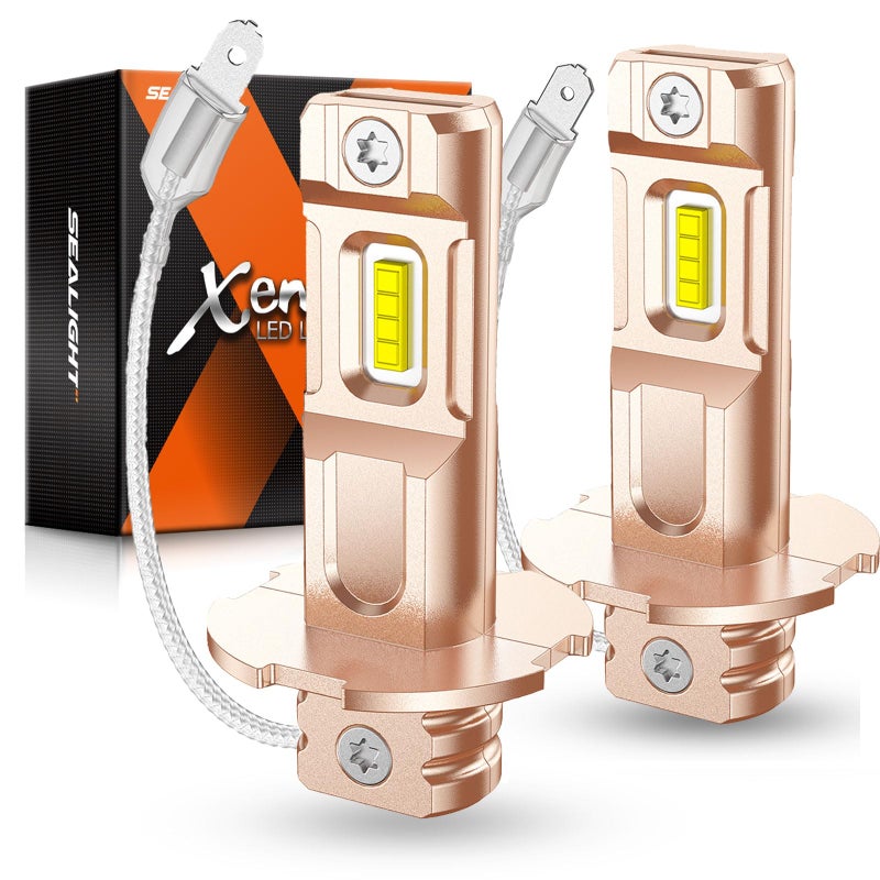مصباح LED H3 من SEALIGHT 10000LM 600 أكثر سطوعًا مصباح ضباب H3ll H3 لمصباح الضباب أداء ممتاز في تبديد الحرارة حزمة من 2