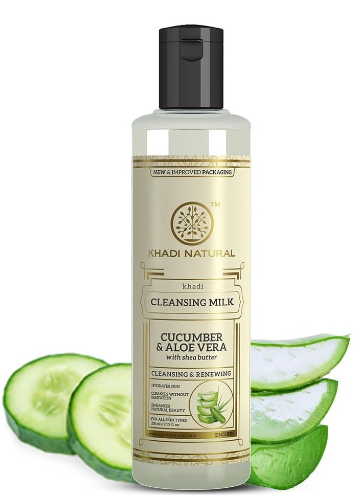 Khadi Natural - Cucumber and Aloevera Cleansing Milk Cream with Shea Kokum Butter 210ml - Image 1