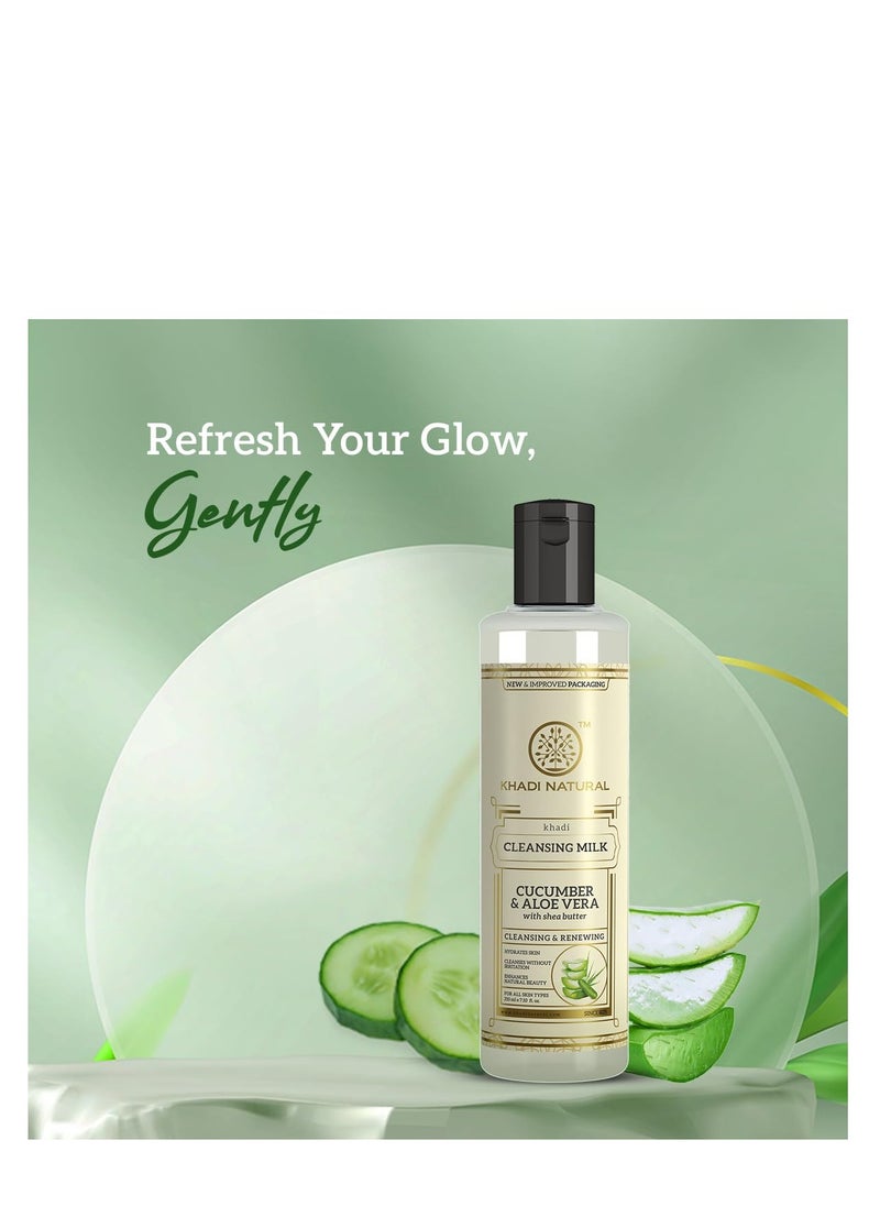Khadi Natural - Cucumber and Aloevera Cleansing Milk Cream with Shea Kokum Butter 210ml - Image 1