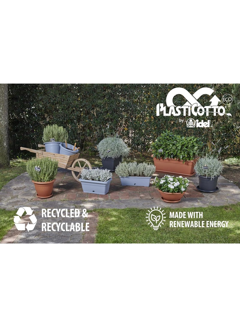 Idel Large Rectangular Raised Garden Planter Box 80x37x32 cm – 60L Plastic Pot for Outdoor Plants, Flowers, Herbs & Vegetables – Durable Container for Balcony, Patio, Terrace by Idel - Image 4