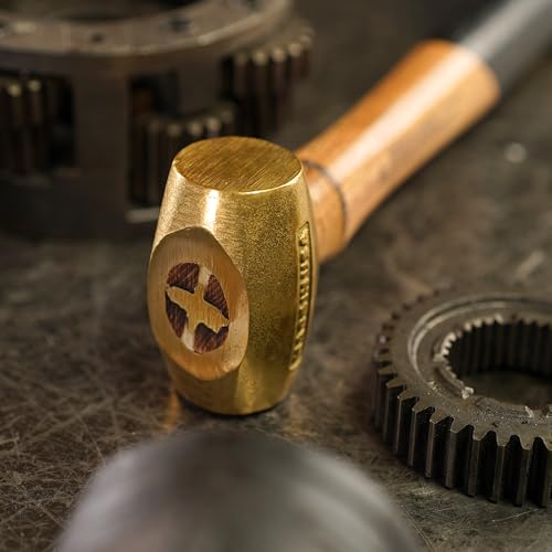 ABC HAMMERS Brass Hammer - 2 lb. USA Made Non-Sparking Hammer with 12.5" Wood Handle & Double Faced Head - ABC2BW - Image 5