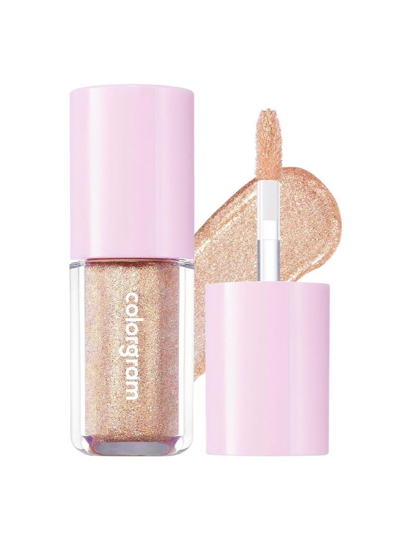 COLORGRAM COLORGRAM Milk Bling Shadow 10 Final Pearl | Pigmented Glistening Liquid Glitter Eyeshadow, Long-lasting Shimmer to Matte, Infused with different sized Glittery Pearls - Image 1