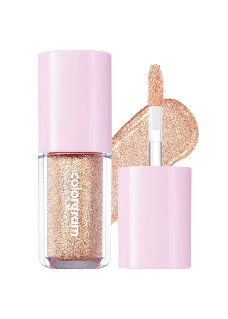 COLORGRAM Milk Bling Shadow 10 Final Pearl | Pigmented Glistening Liquid Glitter Eyeshadow, Long-lasting Shimmer to Matte, Infused with different sized Glittery Pearls - Image 1