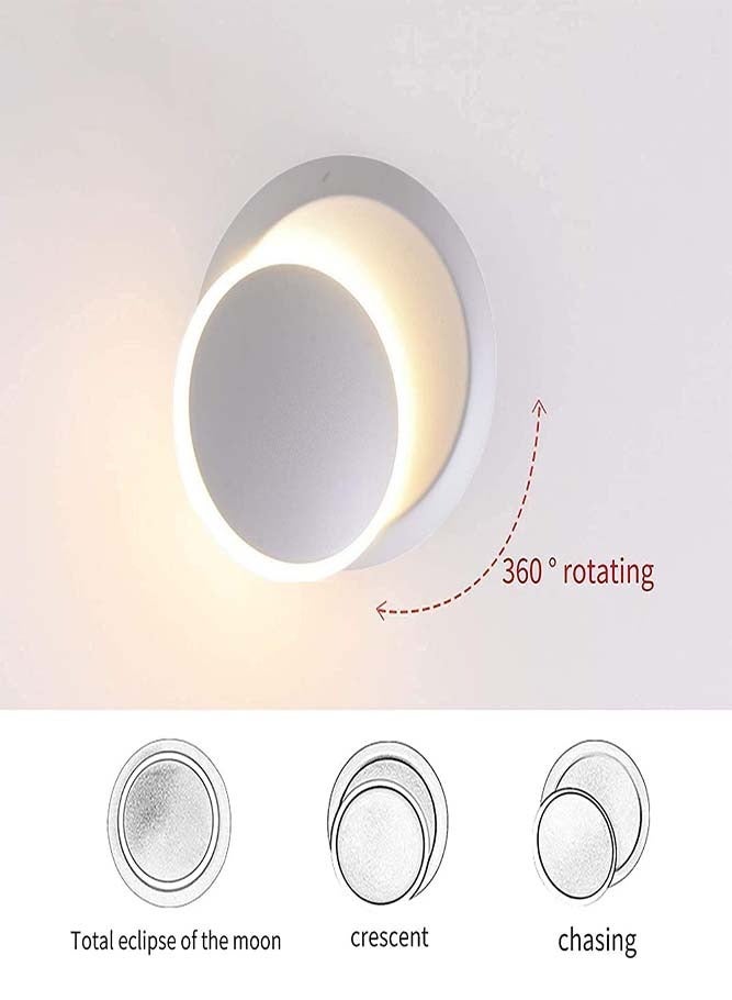 Loquat 360° Rotating Moon Eclipse Wall Light， Adjustable Round Wall Lamp - Modern 5W LED for Bedroom  Hallway - Image 3