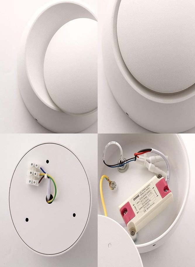 Loquat 360° Rotating Moon Eclipse Wall Light， Adjustable Round Wall Lamp - Modern 5W LED for Bedroom  Hallway - Image 4