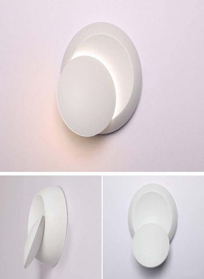 Loquat 360° Rotating Moon Eclipse Wall Light， Adjustable Round Wall Lamp - Modern 5W LED for Bedroom  Hallway - Image 2
