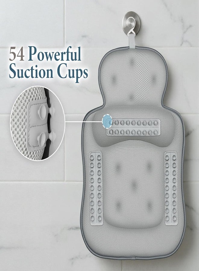 VOXOR Bath Pillows for Tub, Skin Friendly Bathtub Cushion for Head and Neck with Soft 5D Mesh Fabric and 54 Non-Slip Suction Cups, Relaxing Tub and Shower Accessories Spa Gift (Dark Gray, Standard) - Image 5