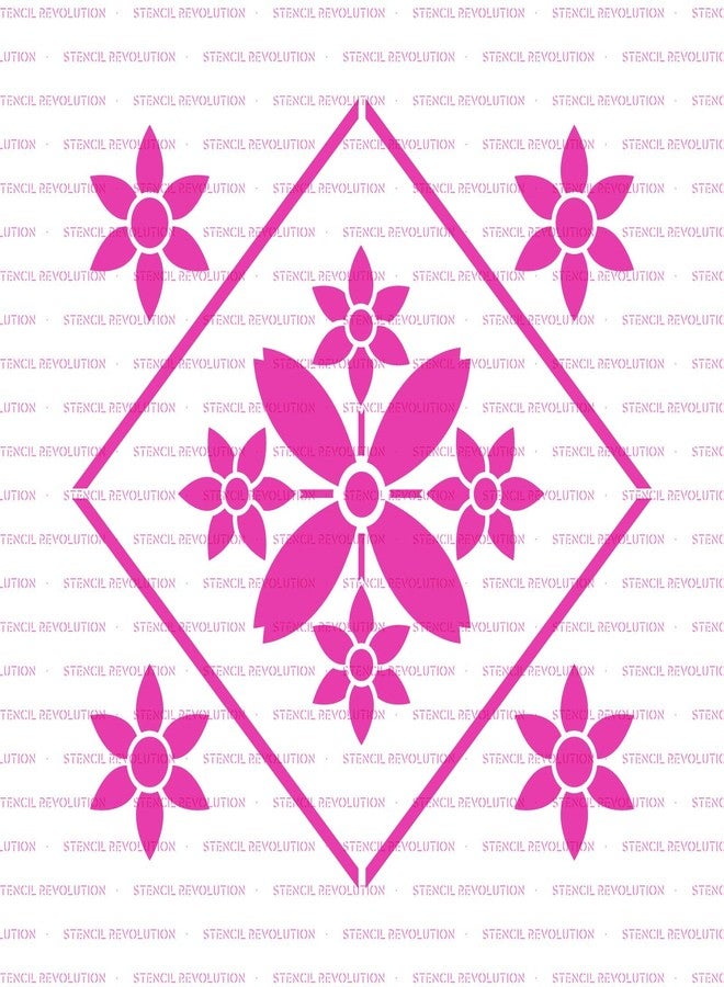 Stencil Revolution استنسل أزهار متفتحة - استنسلات قابلة لإعادة الاستخدام للرسم - اصنع بنفسك ديكورًا منزليًا بأزهار متفتحة - Image 5