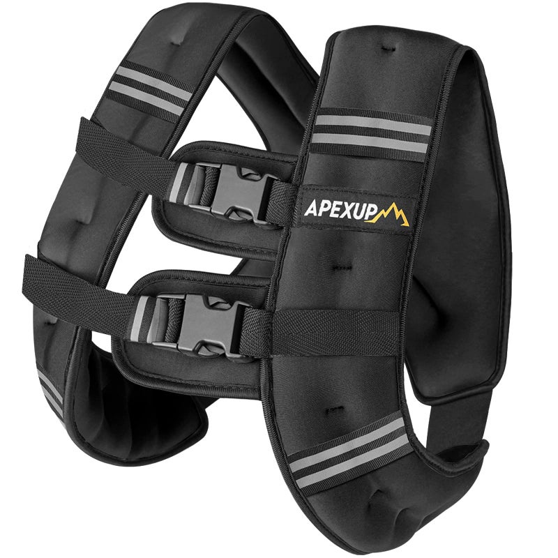 APEXUP 15lbs Weighted Vest Men Women, Weight Vest for Women Workout Equipment for Strength Training Running (Black) - Image 1