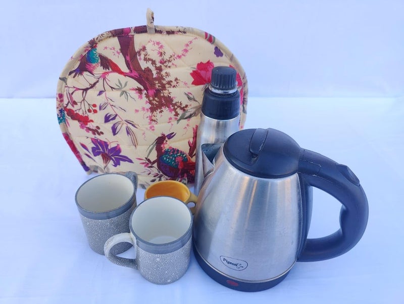 Malan Bai Mandala Tea Cozy Cover White Hand Block Winter Tea Cozy Cotton Tea Kettle Warmer Pot Cover Hot Coffee Cover Handamde Kitchen Décor Brand: Malan Bai (Pattern 5) - Image 1