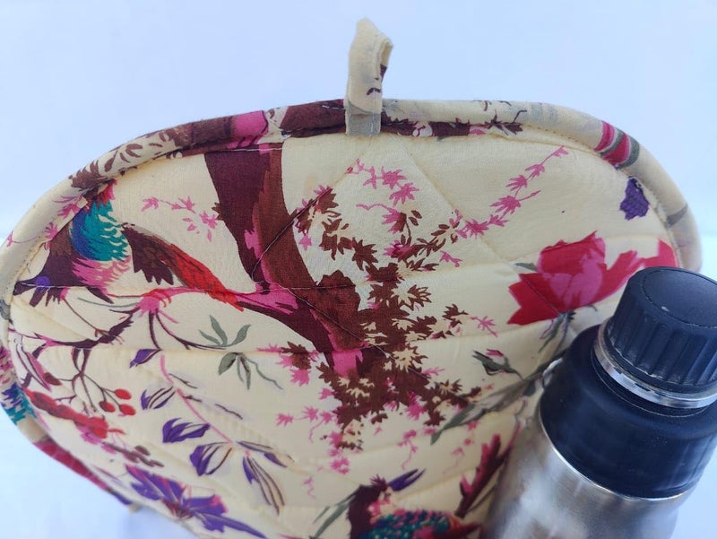 Malan Bai Mandala Tea Cozy Cover White Hand Block Winter Tea Cozy Cotton Tea Kettle Warmer Pot Cover Hot Coffee Cover Handamde Kitchen Décor Brand: Malan Bai (Pattern 5) - Image 5