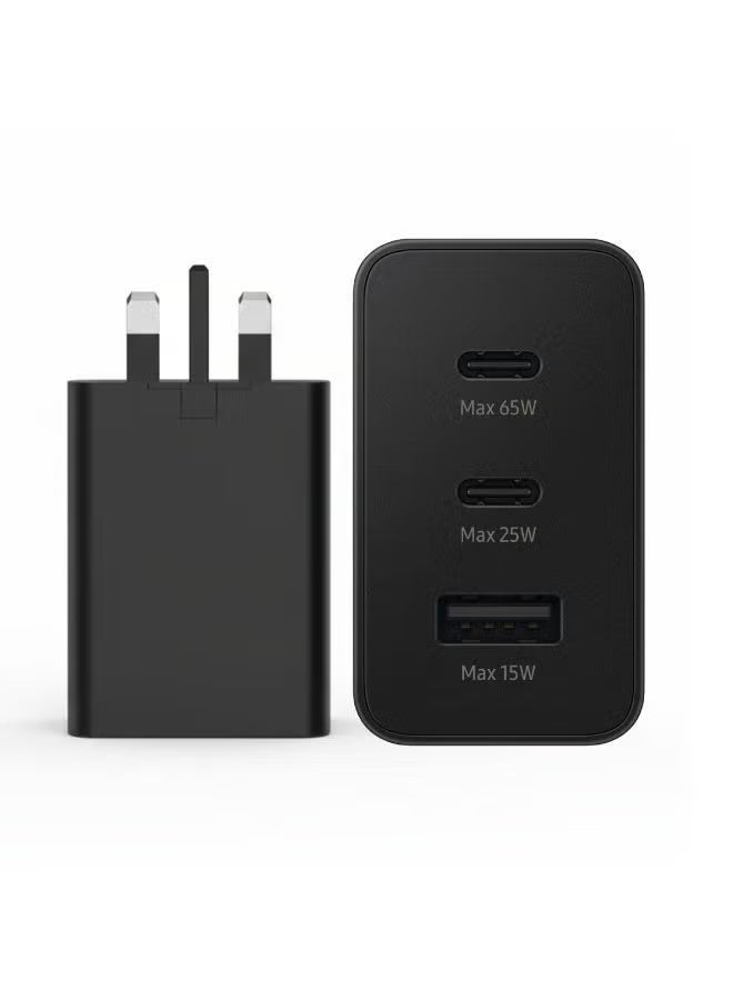 Panvil 65W 3-Port Super Fast Charging Adapter with Type-C Earphone Combo – PD USB-C Charger Block with USB-C Cable, Multi-Port Fast Charger Head for iPhone, iPad, Samsung Galaxy, Android Phones, Tablets & Laptops – High-Speed Power Delivery Wall Charger - Image 2