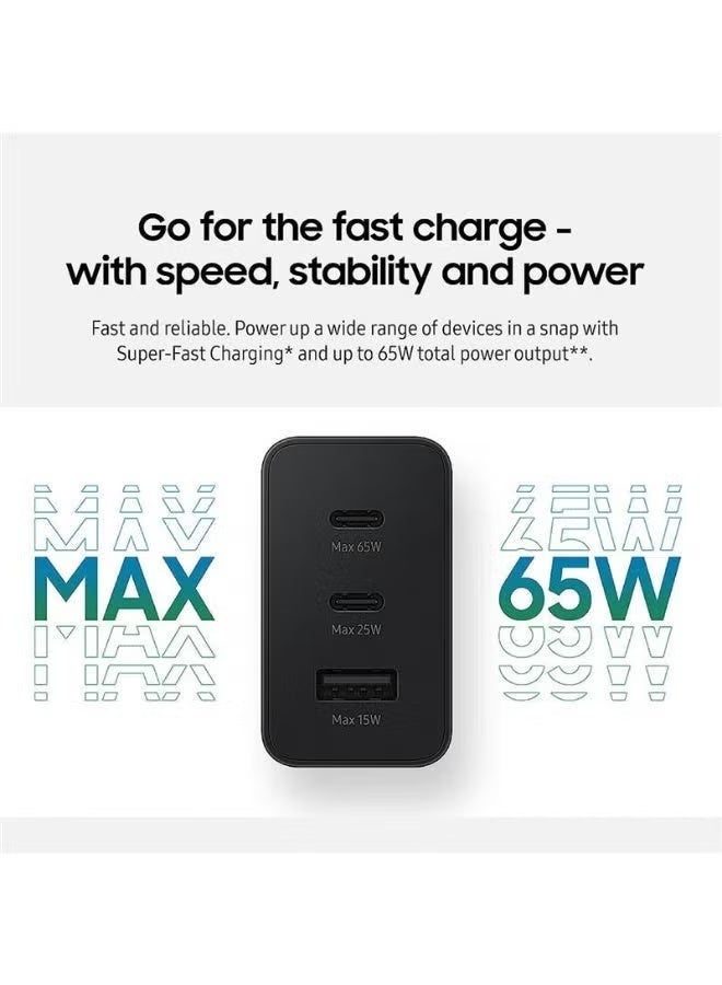 Panvil 65W 3-Port Super Fast Charging Adapter with Type-C Earphone Combo – PD USB-C Charger Block with USB-C Cable, Multi-Port Fast Charger Head for iPhone, iPad, Samsung Galaxy, Android Phones, Tablets & Laptops – High-Speed Power Delivery Wall Charger - Image 5