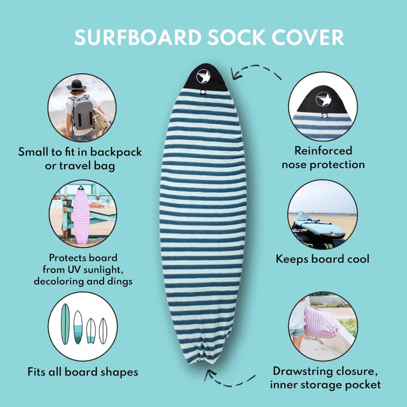 PAMGEA Surf Squared Surfboard Sock Cover and Paddleboard Cover - Lightweight Stretch Protective Surfboard Bag - Surfing Accessories - Shortboard, Longboard, Hybrid, Wakesurf, Standup Paddleboard SUP - Image 4