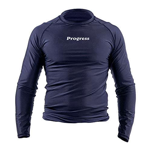 Progress Jiu Jitsu Academy Long Sleeve Sleeve Rashguard Comfortable and Durable BJJ Rash Guard Flexible Rash Guard for Grappling MoistureWicking Compression Tops for Men Women Black XXL - Image 1