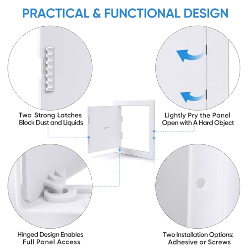 TICONN Access Panel for Drywall, 14 x 14 Inch ABS Plastic Wall Hole Cover Access Doors, Easy Install Plumbing Wall Panel for Drywall, Ceiling, Wiring and Cables - Image 3