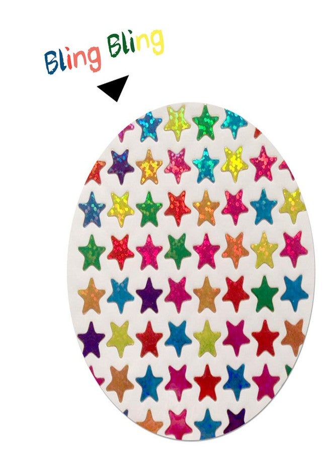 DOYIFun Pack of 1560pcs 1cm&1.3cm Self Adhesive Assorted Colors Laser Shiny Sparkle Star Stickers Kids Students Rewards Teachers Supplies(1cm&1.3cm) - Image 2
