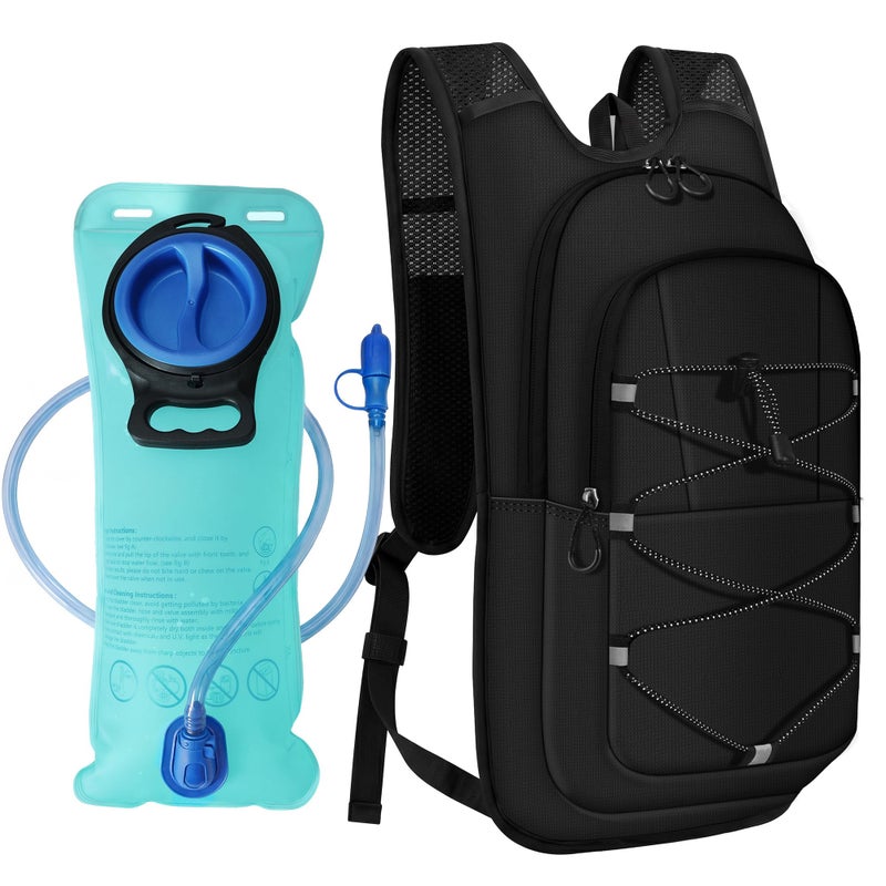 MIYCOO Hydration Backpack Lightweight Hiking Water Backpack with 2L Water Bladder Running Hydration Vest Backpack for Men Women Hydration Pack for Hiking Cycling Climbing Black 10L - Image 2