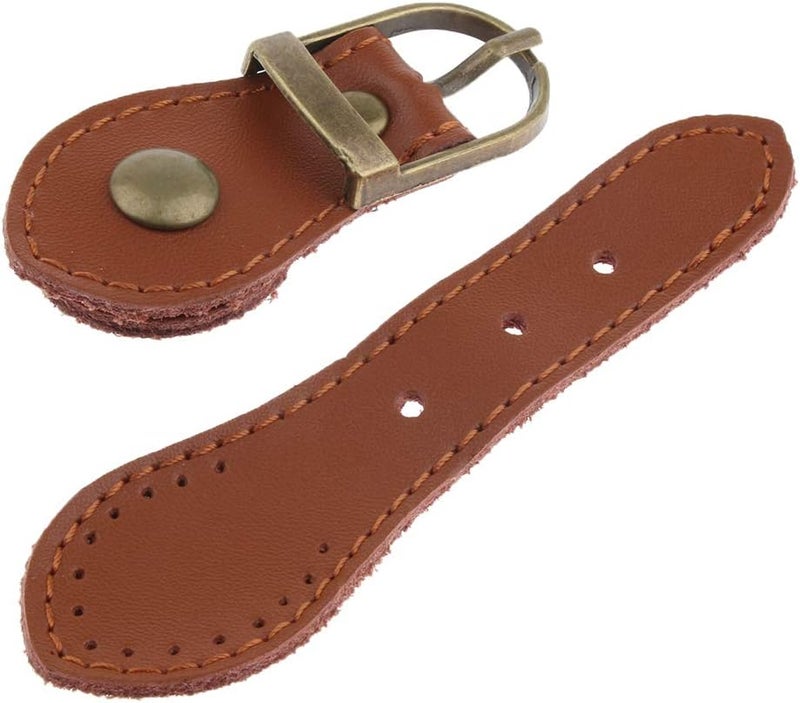 klarakoSew on Real Leather Bag Tab Buckles Closure Replacement Repair Making DIY klarakoKhaki - Image 4