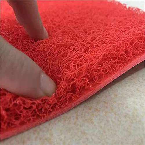 ATOOTFUSION Non-Slip Cushion Noodle Mat for Home Entrance | Heavy Duty Main Door Mat with Rubber Back, PVC Floor Mat | Paydan | Foot Mat for Balcony Dirt Traper Bathroom Area Rug | 2x9 Feet | Red - Image 3