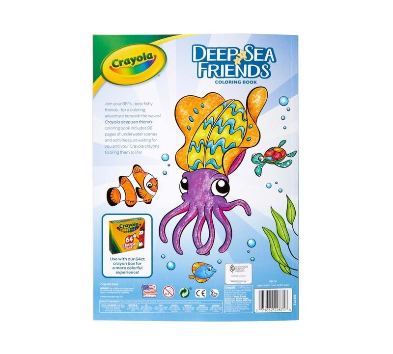 Crayola Under The Sea 96 Coloring Pages and Stickers, Coloring Book - Image 3