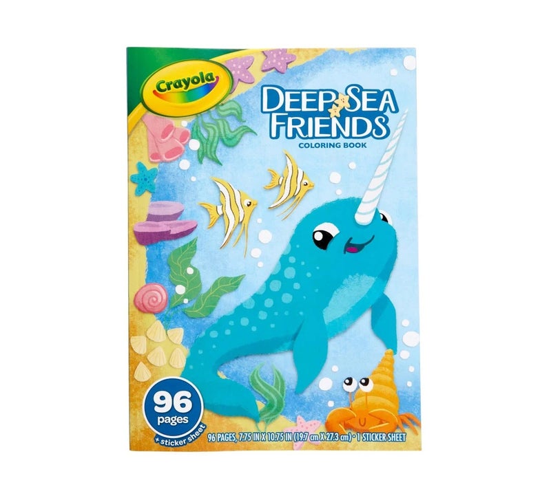 Crayola Under The Sea 96 Coloring Pages and Stickers, Coloring Book - Image 1