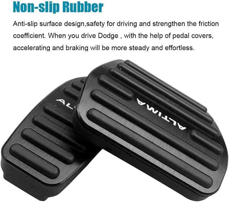 LEXLEY 2PCS Anti-Slip Aluminum Brake Gas Pedal Pads for Nissan Altima 2019-2024 - Black - Image 4