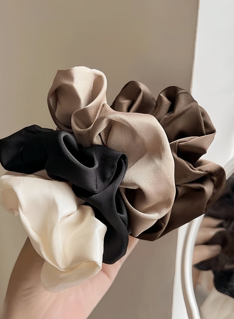 KHAJUL 5PCS Premium Silk Scrunchie Hair Ties, Ultra-Soft Satin No-Crease Bands for Women and Girls (Multicolor) - Image 5