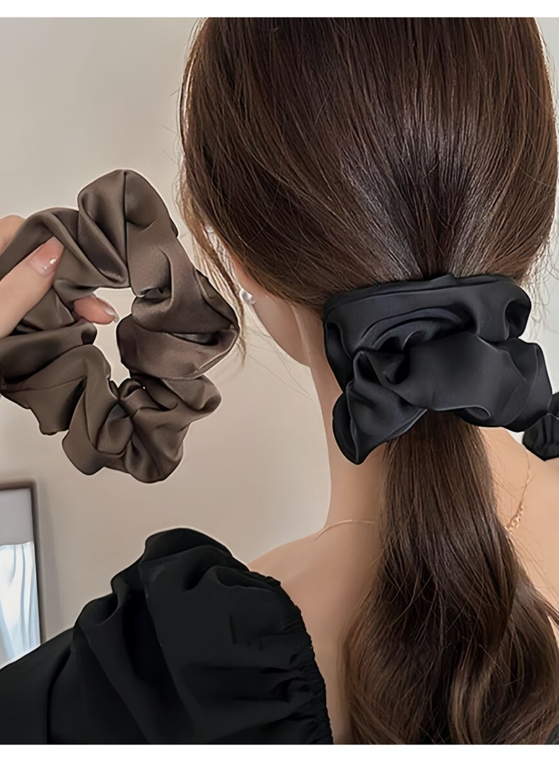 KHAJUL 5PCS Premium Silk Scrunchie Hair Ties, Ultra-Soft Satin No-Crease Bands for Women and Girls (Multicolor) - Image 3