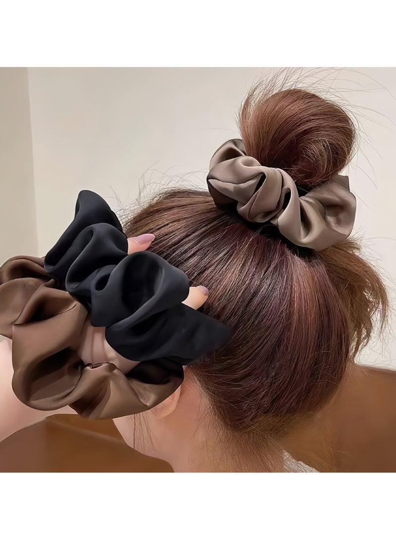 KHAJUL 5PCS Premium Silk Scrunchie Hair Ties, Ultra-Soft Satin No-Crease Bands for Women and Girls (Multicolor) - Image 2