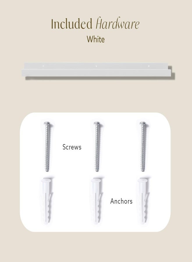 Opposite Wall 35 in White Pine Wood Wall Mounted Floating Picture Ledge Shelf | Minimalist, 1 Shelf, Ideal for Bedroom, Kitchen, Bathroom, Office, Easy Installation, Mounting Hardware Included - Image 4